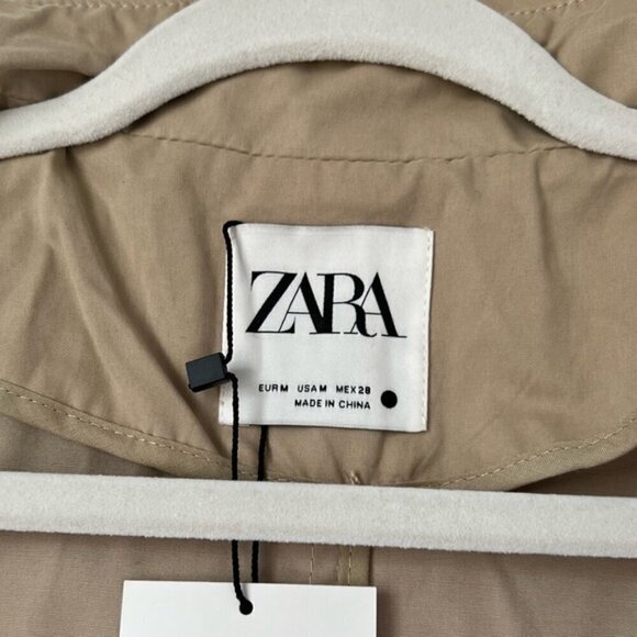🩷 Zara - Women's Oversized Pocket Trench Coat - Beige. Size: M. NWT (1690) - Picture 7 of 16